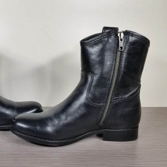 Frye Melissa Button Short Boots, Black Leather, Womens Size 6 B - Picture 6 of 10